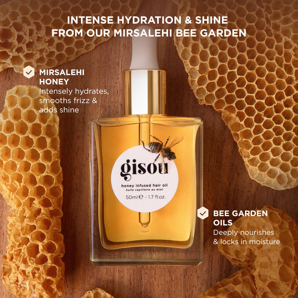 Gisou Honey Infused Hair Oil Mini – Hydration, Shine & Heat Protection (0.7 fl oz)