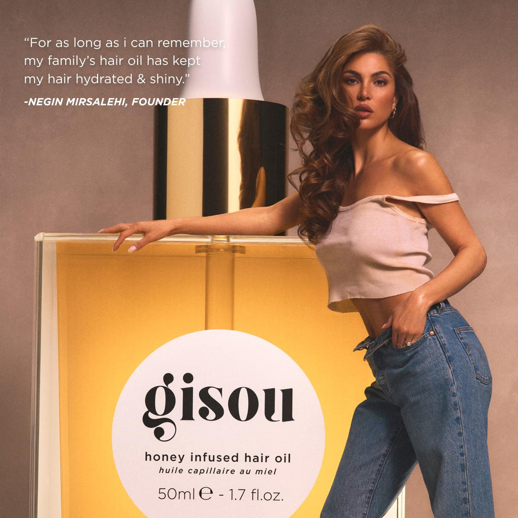 Gisou Honey Infused Hair Oil Mini – Hydration, Shine & Heat Protection (0.7 fl oz)
