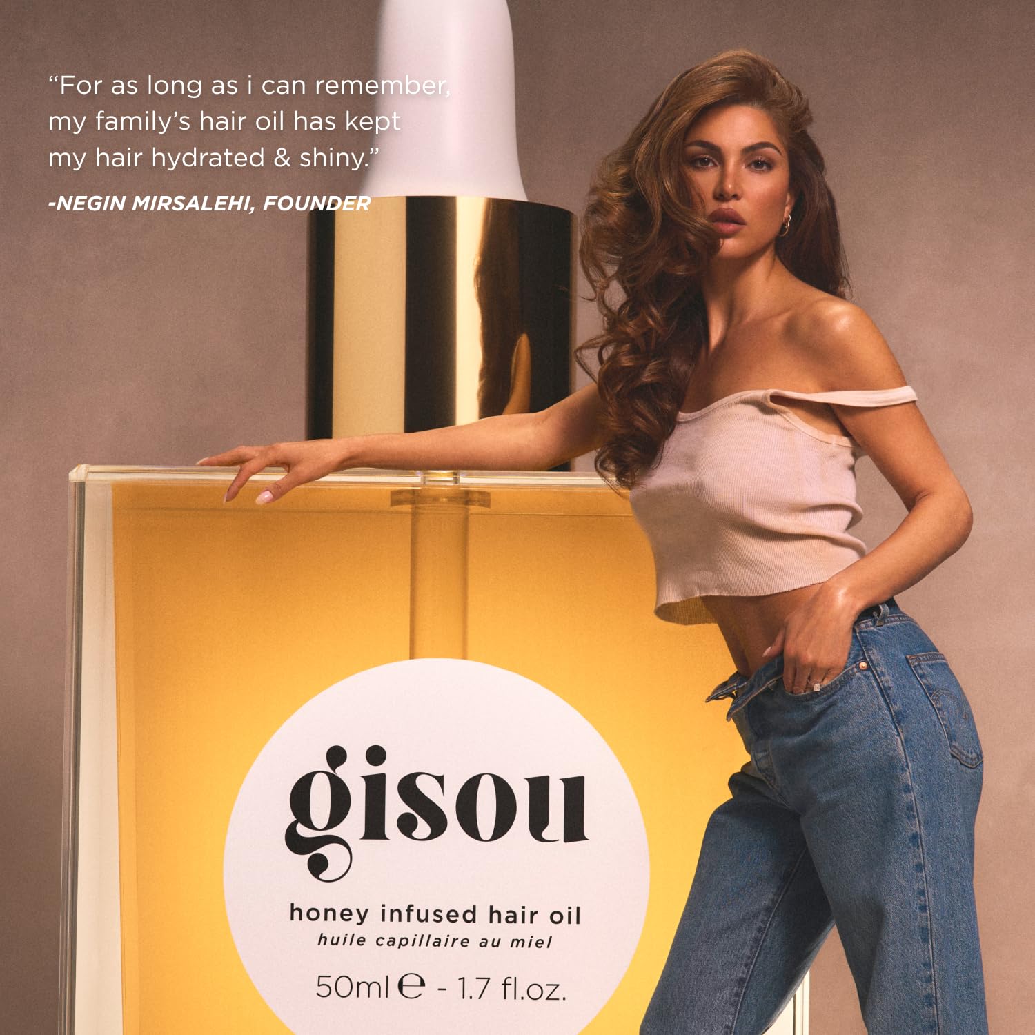 Gisou Honey Infused Hair Oil Mini – Hydration, Shine & Heat Protection (0.7 fl oz)