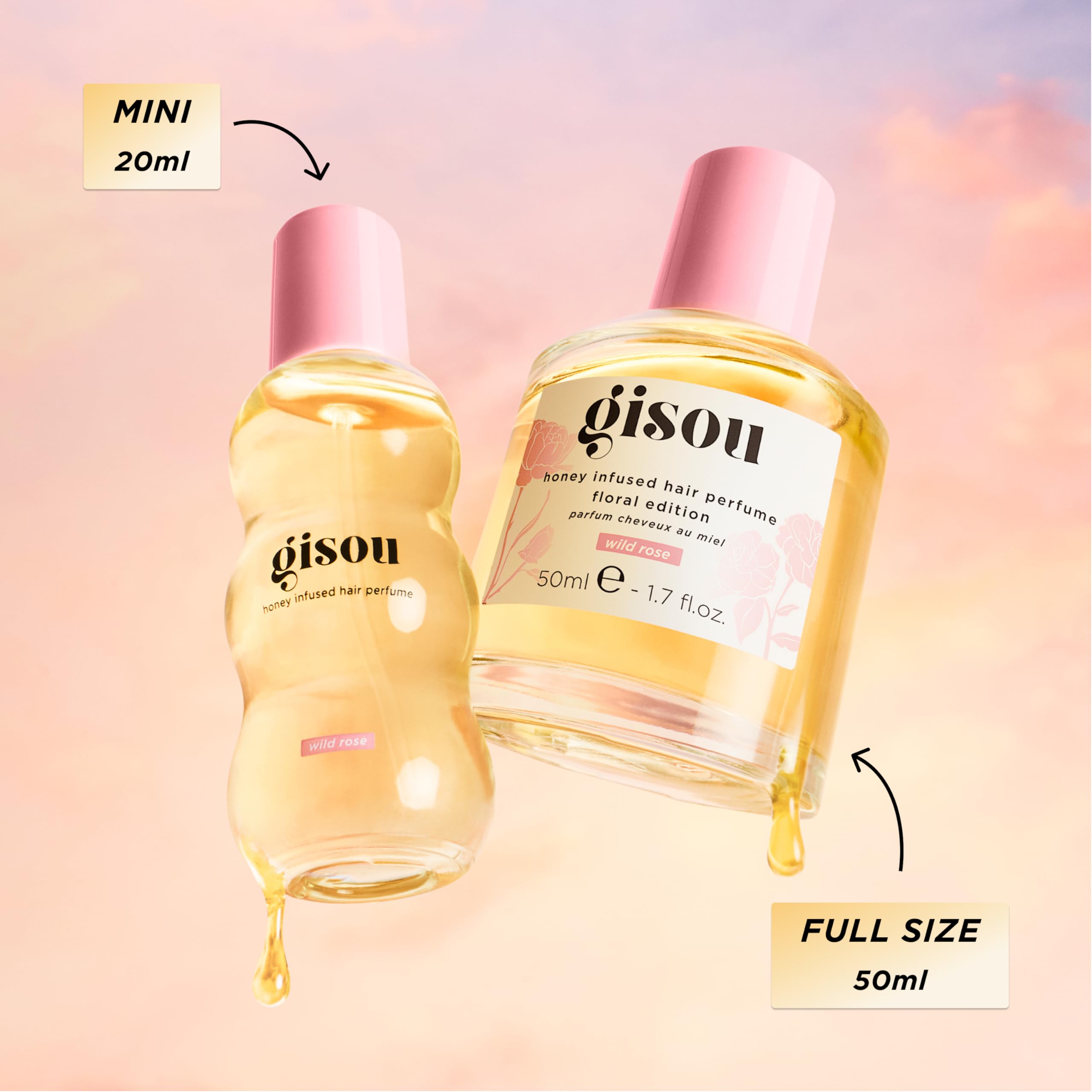 Gisou Honey Infused Hair Perfume — Hydration, Shine & Delicate Fragrance (Wild Rose, 1.7 fl oz)