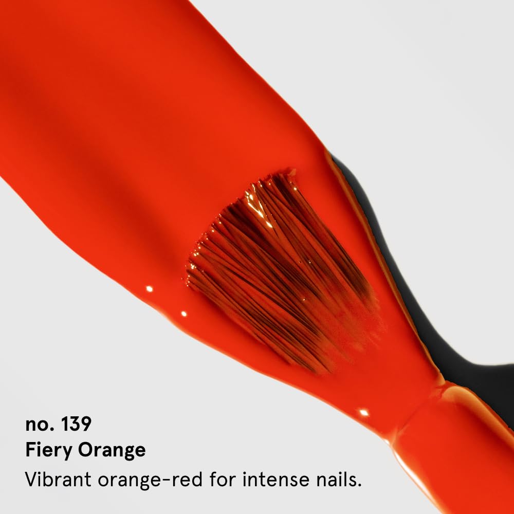 gitti Plant-based Nail Polish No. 139 Fiery Orange – 30-Free, Vegan, Cruelty-Free, High-Performance Color (0.5 fl oz)