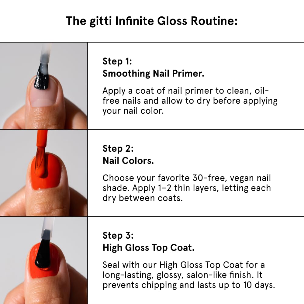 gitti Plant-based Nail Polish No. 139 Fiery Orange – 30-Free, Vegan, Cruelty-Free, High-Performance Color (0.5 fl oz)