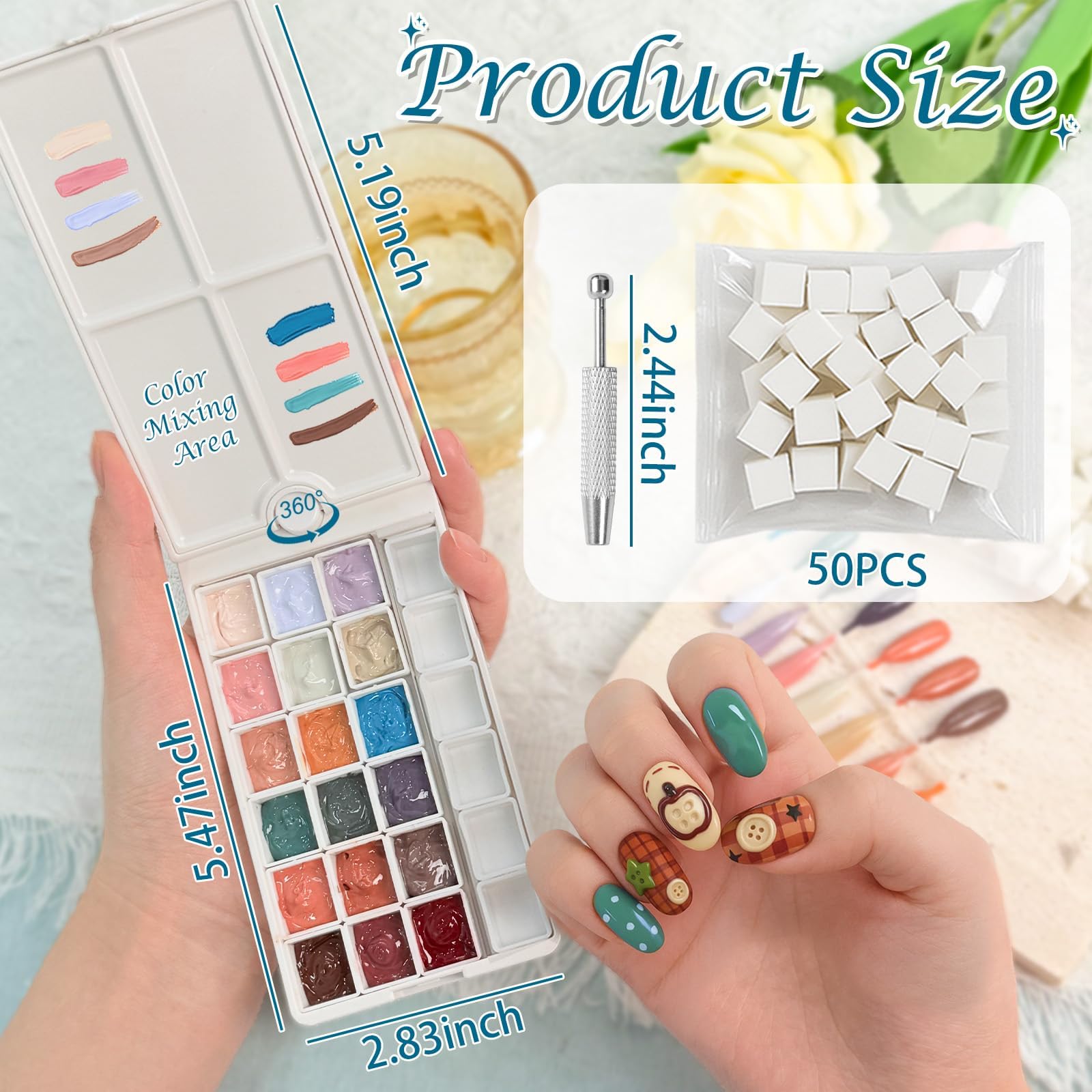 GJYUQHUA 18-Color Pat Pat Gel Polish & Tools Kit – Ombre Gel Palette, UV/LED Gradient Art