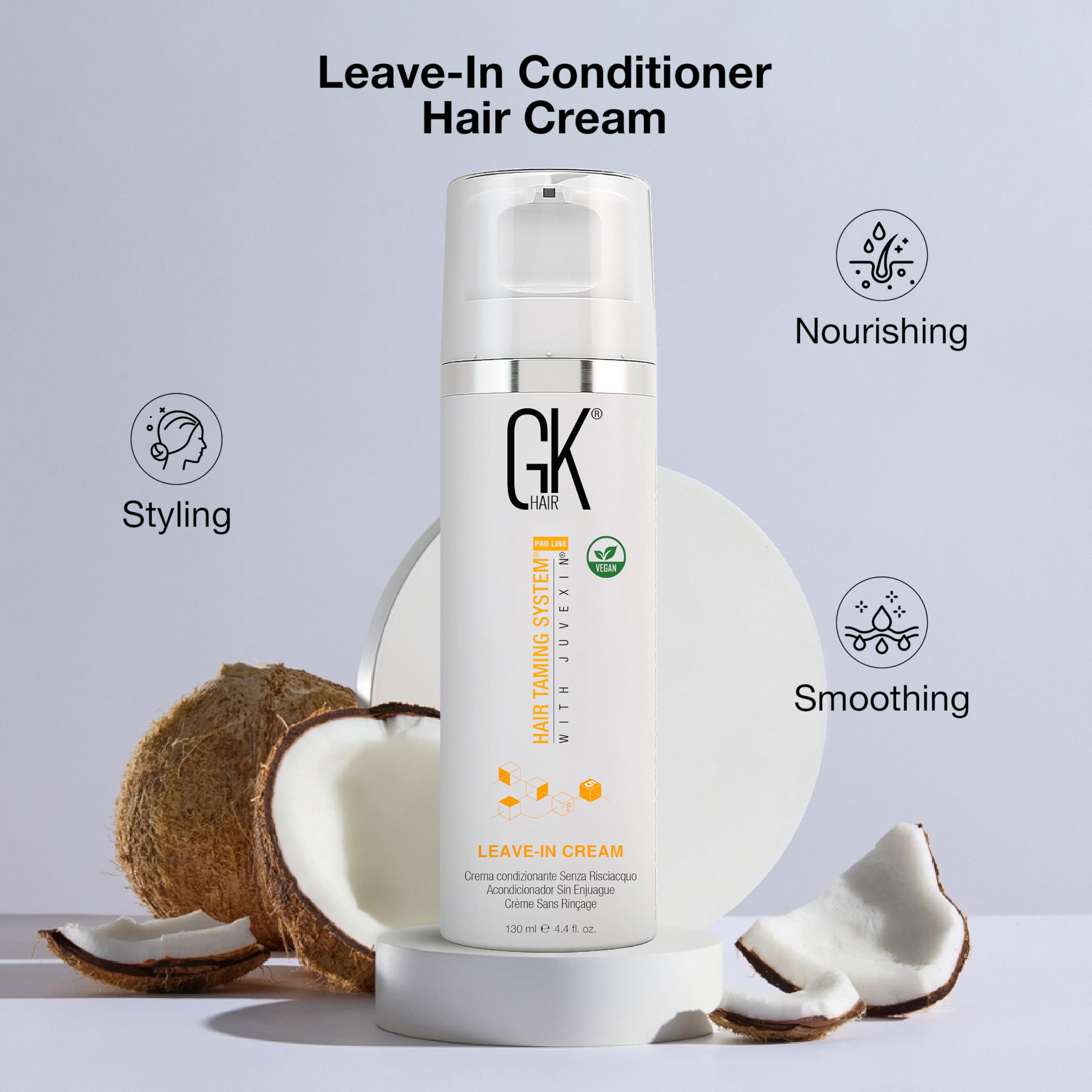 GK HAIR Vegan Leave-In Conditioner for Dry & Damaged Hair (130ml) | Hydration & Frizz Control