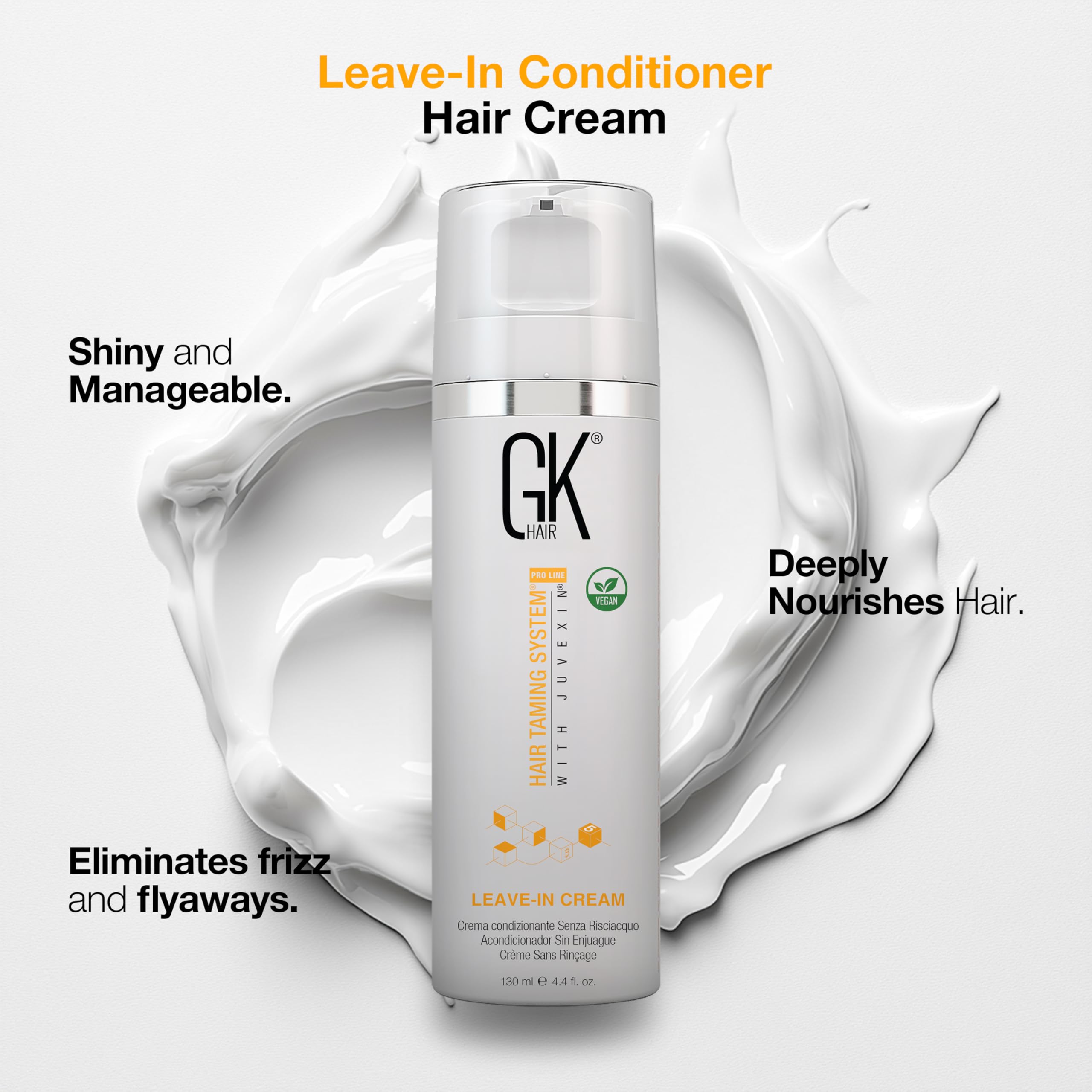 GK HAIR Vegan Leave-In Conditioner for Dry & Damaged Hair (130ml) | Hydration & Frizz Control