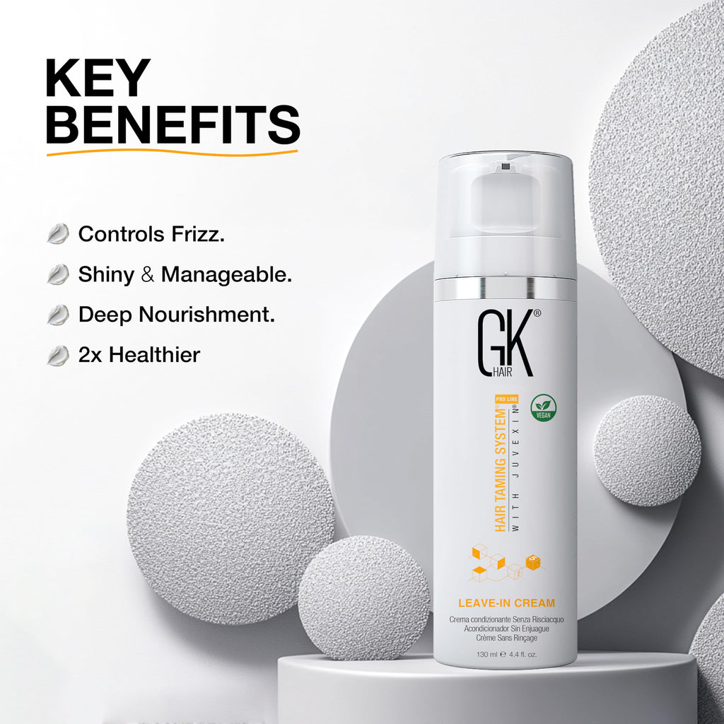 GK HAIR Vegan Leave-In Conditioner for Dry & Damaged Hair (130ml) | Hydration & Frizz Control