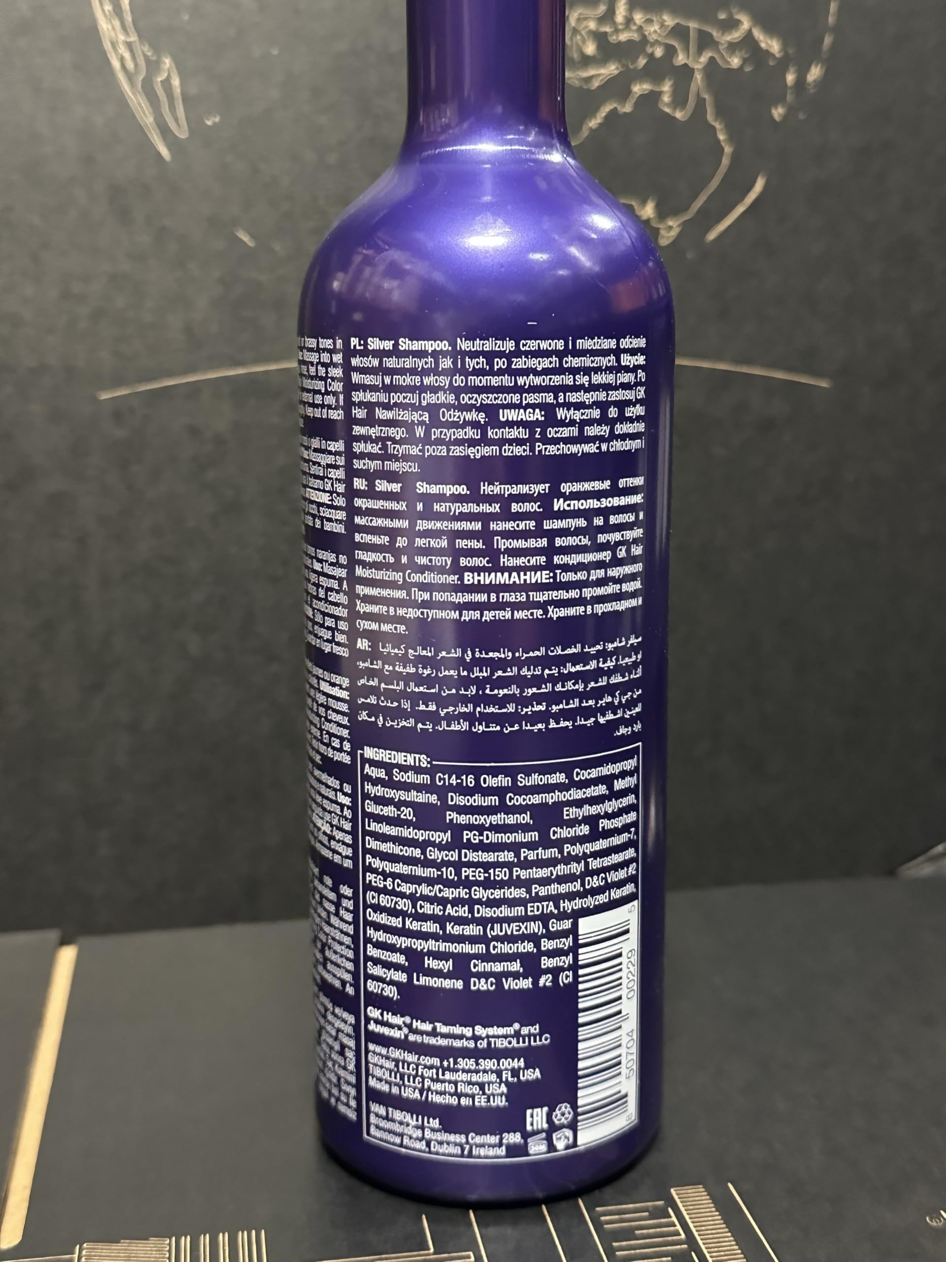 GK Hair Silver Bombshell Purple Shampoo 24 oz for Blonde and Gray Hair