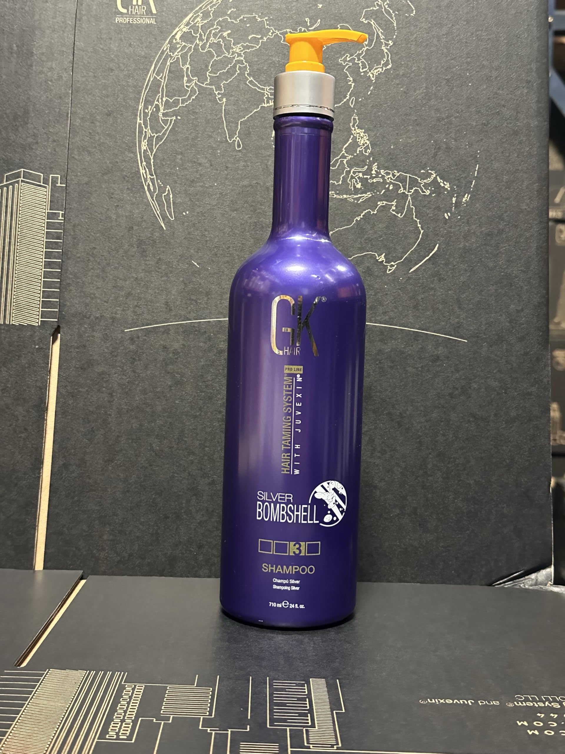 GK Hair Silver Bombshell Purple Shampoo 24 oz for Blonde and Gray Hair