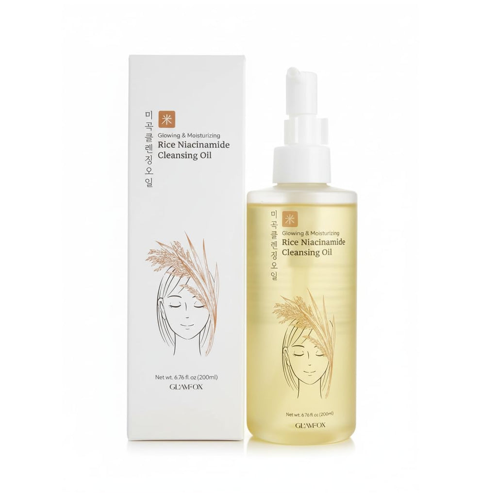 Glamfox Rice Niacinamide Cleansing Oil – Brightening & Hydrating (200ml)