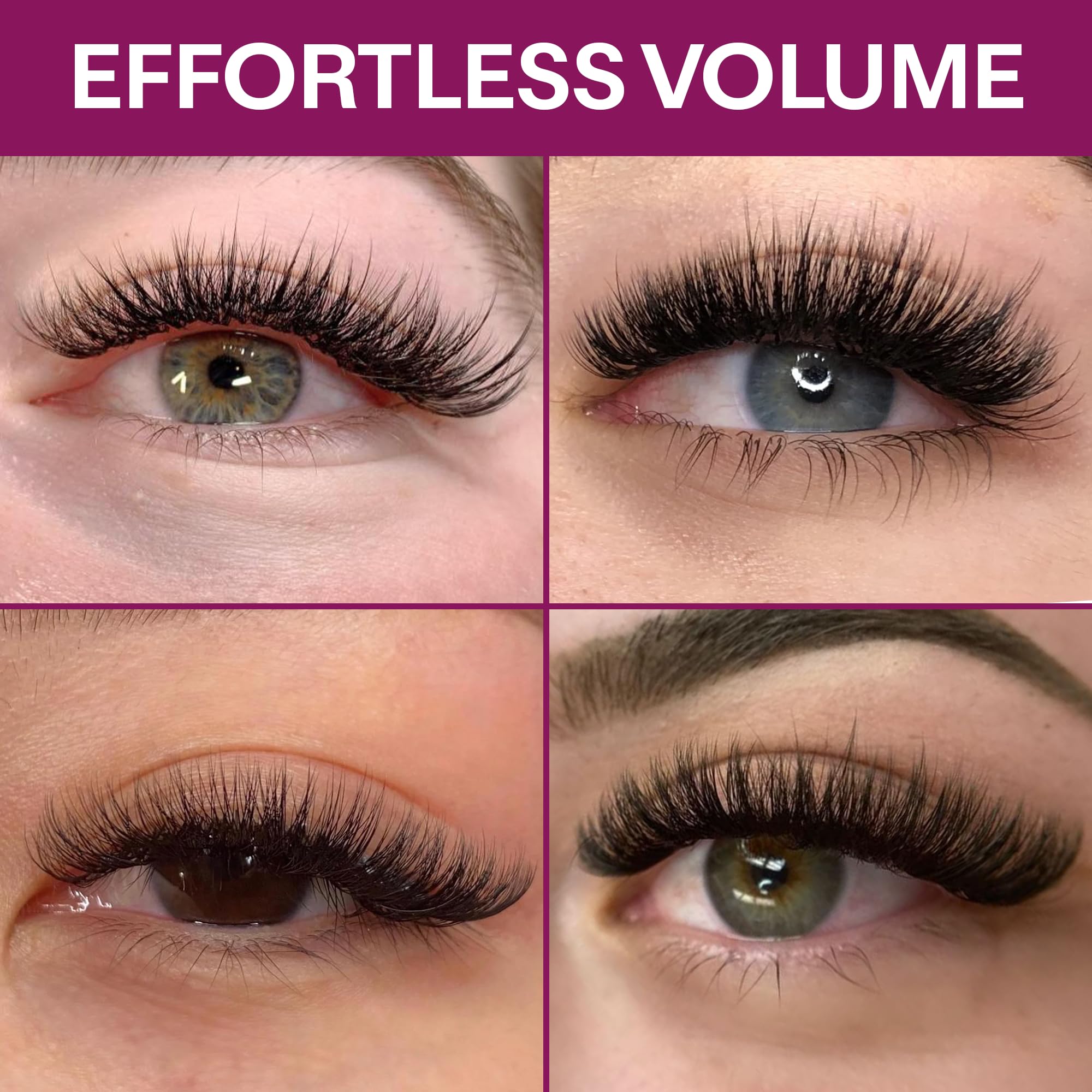 Glamgaze 500 Promade Lash Fans – 3D to 16D Premade Volume, 0.05-0.07mm, 8-17mm