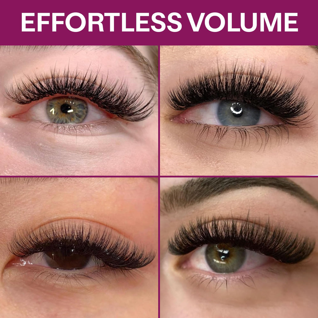 GLAMGAZE 500 Promade Fans – 3D to 16D Lash Fans, C/CC/D Curl, 0.05–0.07mm