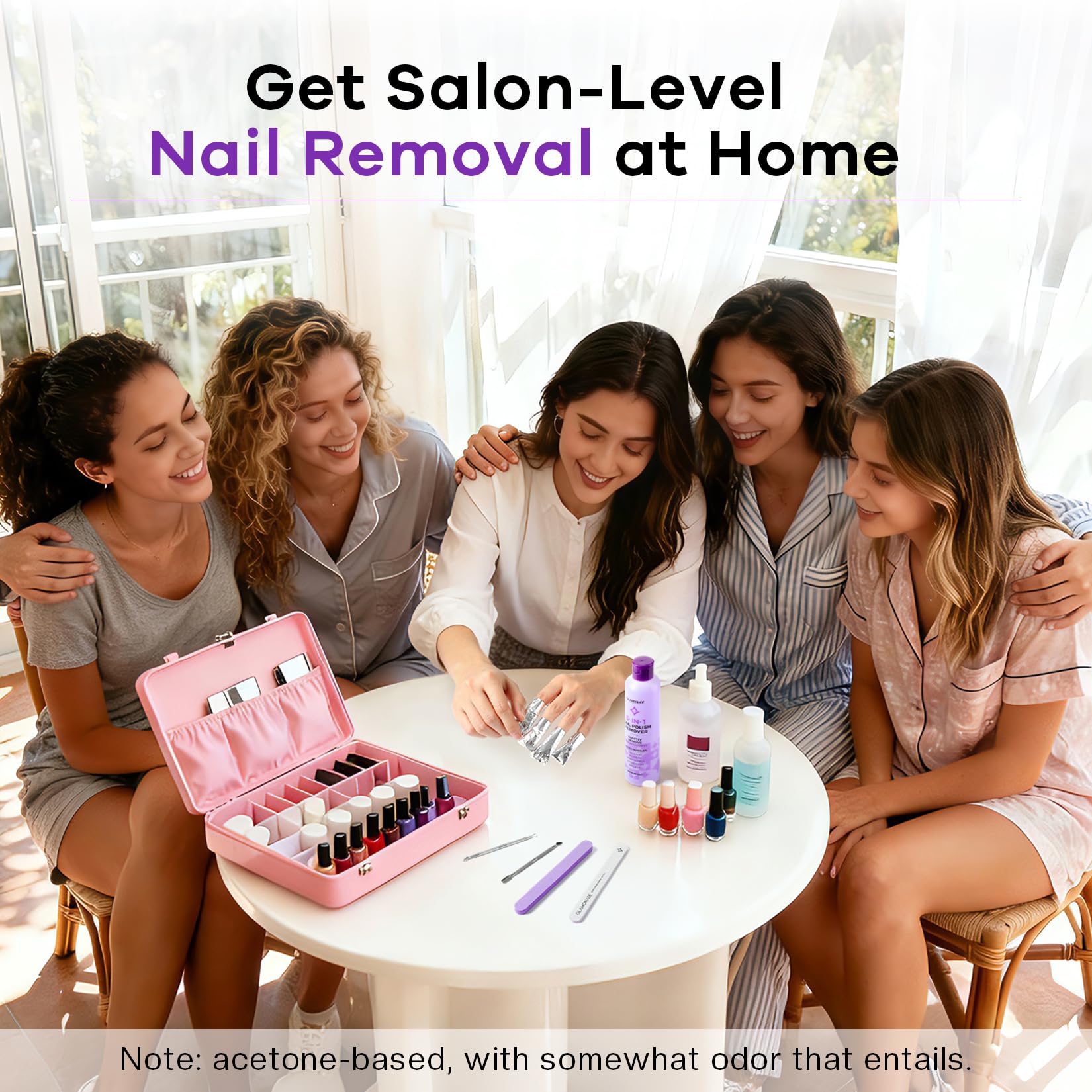 Glamonade Acetone Nail Polish Remover Kit | Gel Removal Kit with Tools & Cuticle Oil