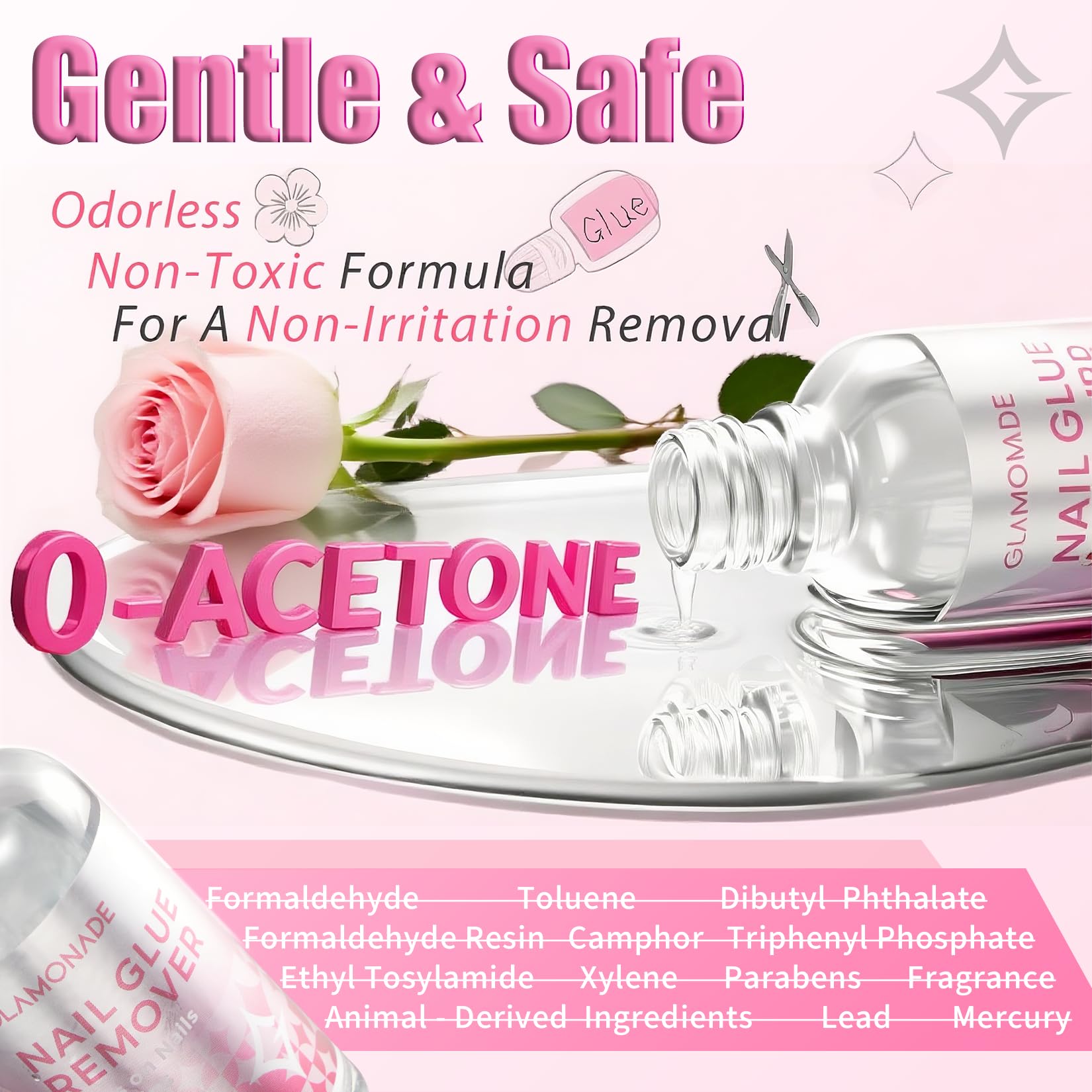 Glamonade Press-On Nail Glue Remover – Quick 60–90s, Non-Acetone, 30ml