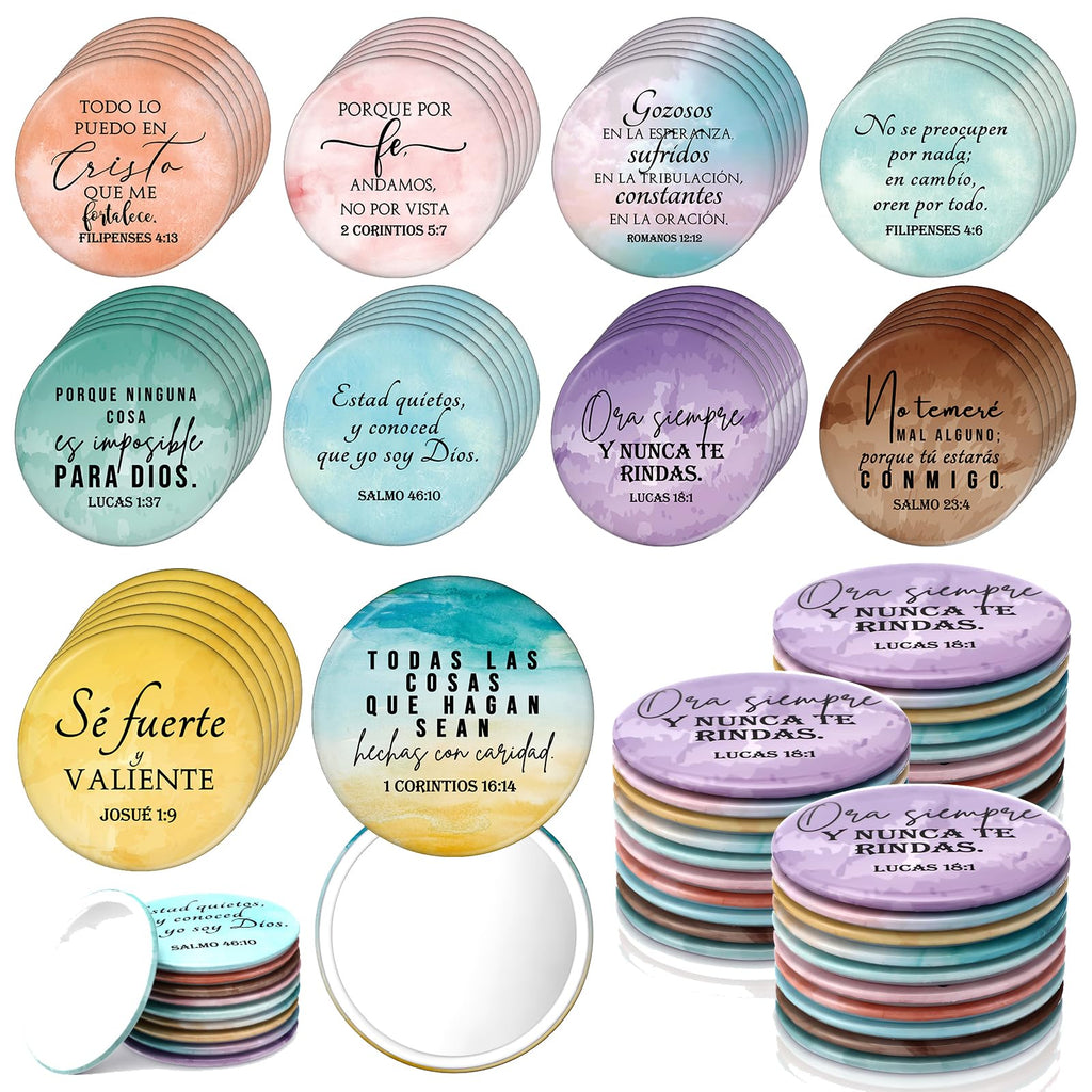 GlikCeil 80 Pcs Bible Verse Compact Mirrors – Inspirational Pocket Mirrors for Women