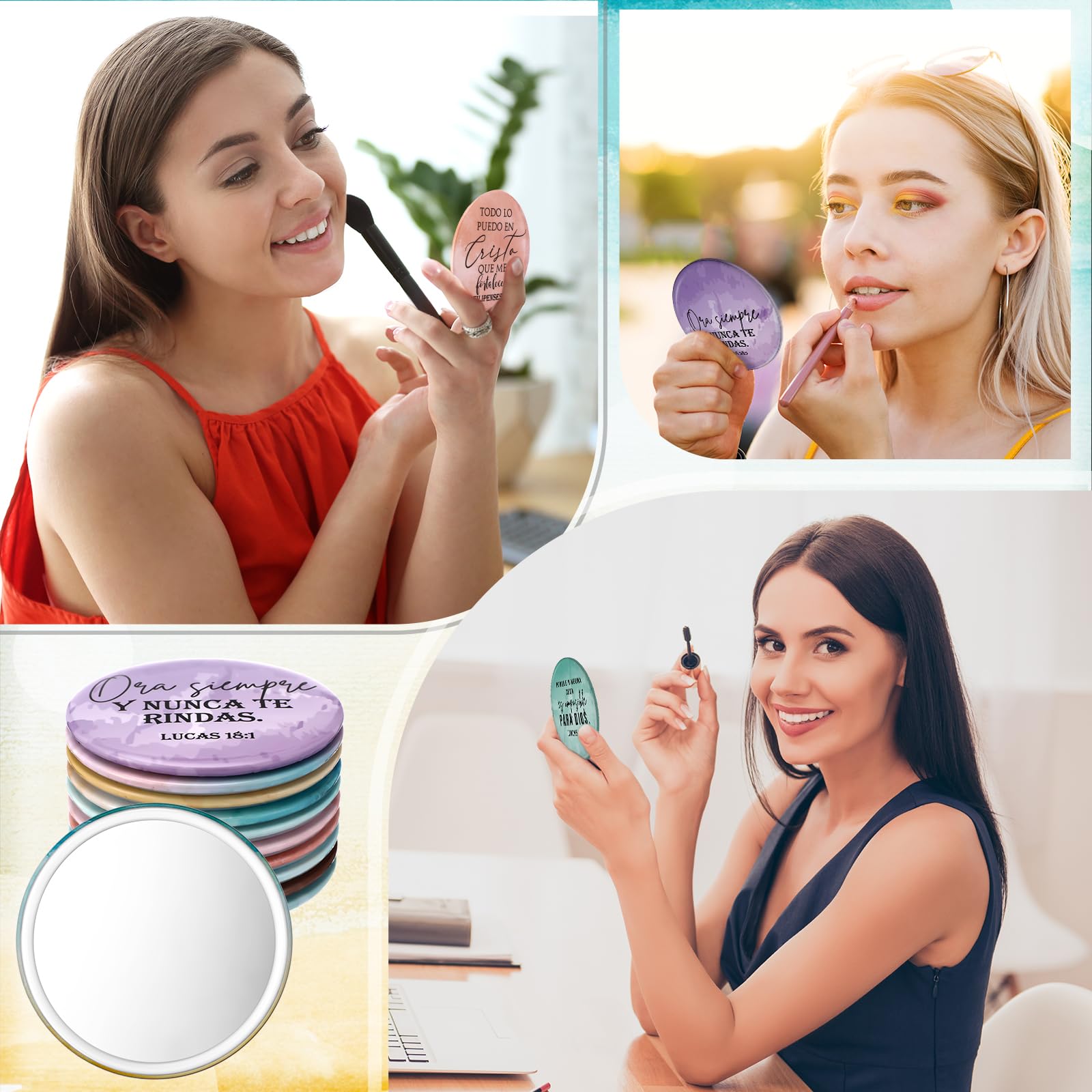 GlikCeil 80 Pcs Bible Verse Compact Mirrors – Inspirational Pocket Mirrors for Women