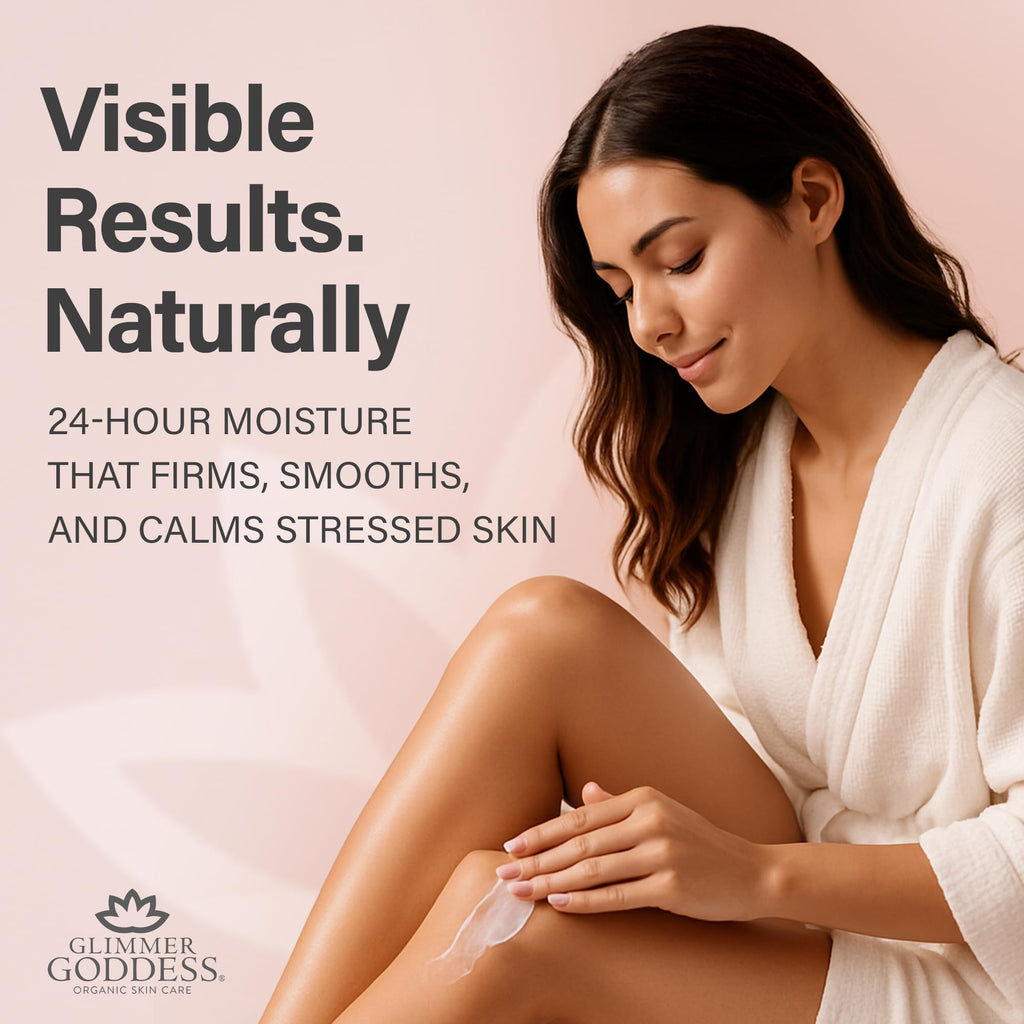 Glimmer Goddess Organic Whipped Body Butter — Hydrating Shea & Cocoa Butter with Almond & Coconut Oil, Jasmine, 8oz