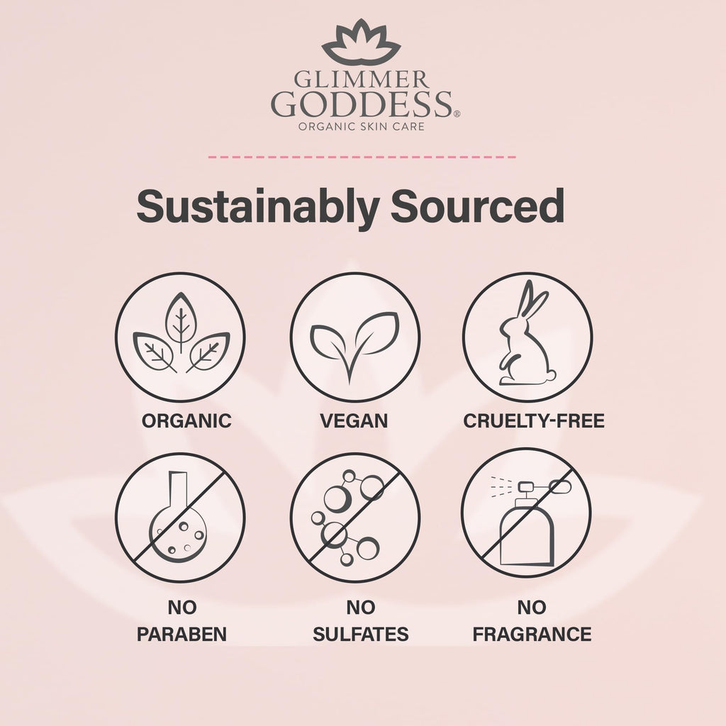 Glimmer Goddess Organic Whipped Body Butter – Peach Belini, 8oz (Shea & Cocoa Butter, Almonds & Coconut Oil)