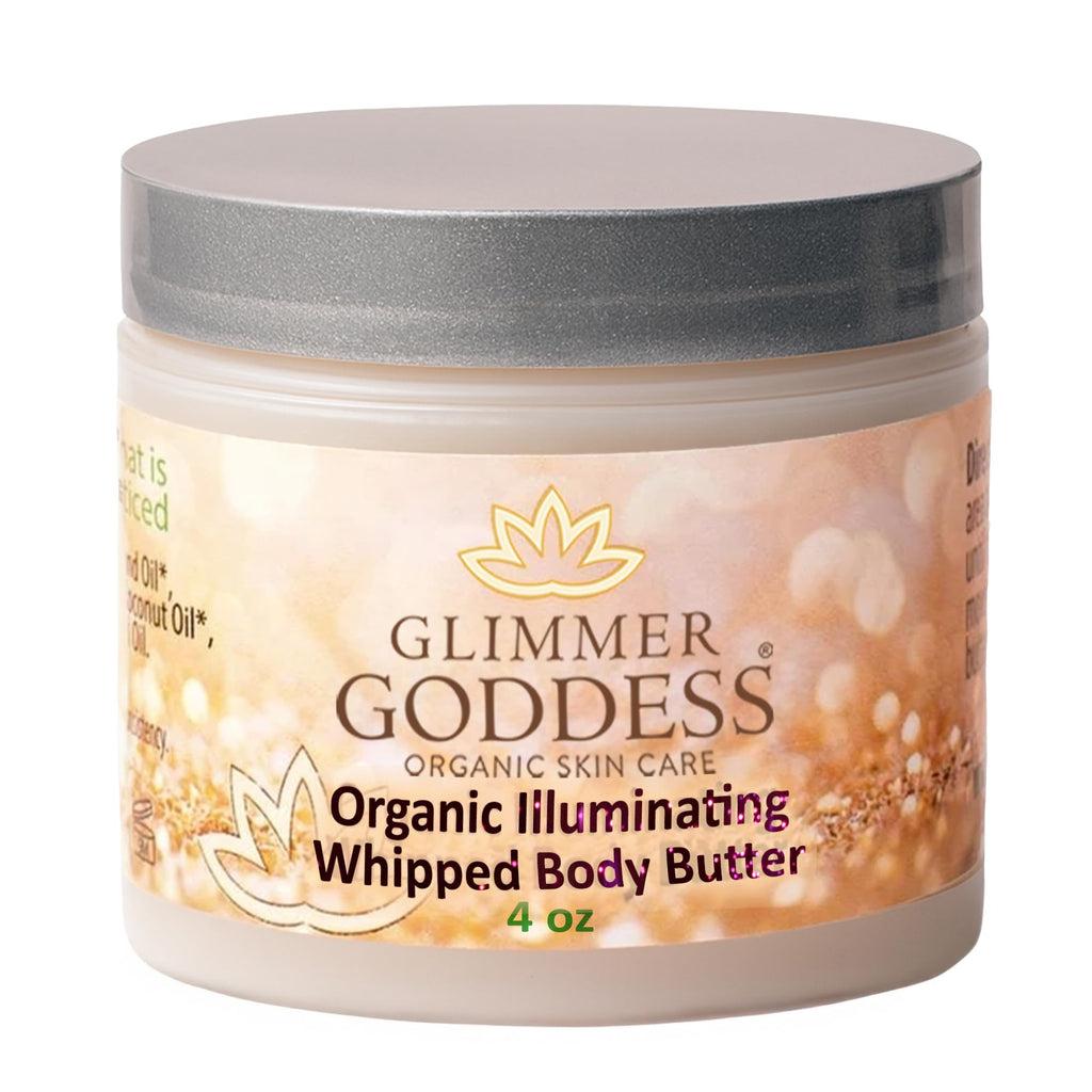 Glimmer Goddess Shimmer Body Butter – Organic Whipped Shea for Hydration & Silky Glow (4 oz)