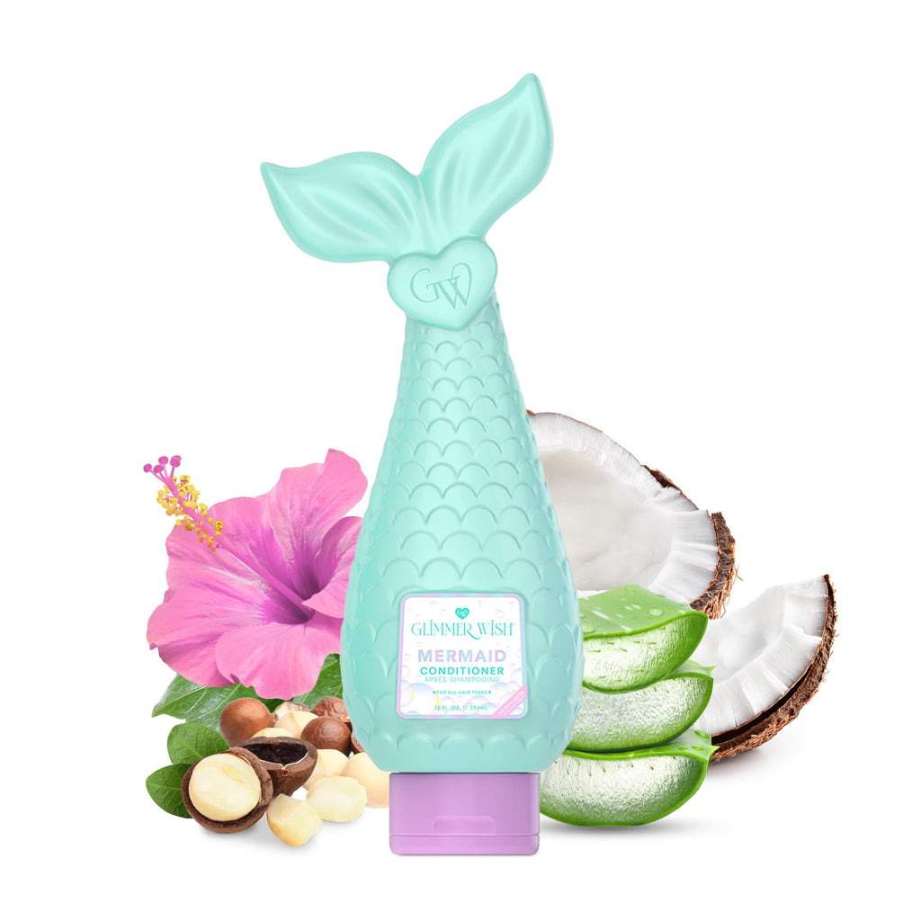 Glimmer Wish Mermaid Kids Conditioner - Paraben & Sulfate Free, Strong & Smooth Hair, 12 oz