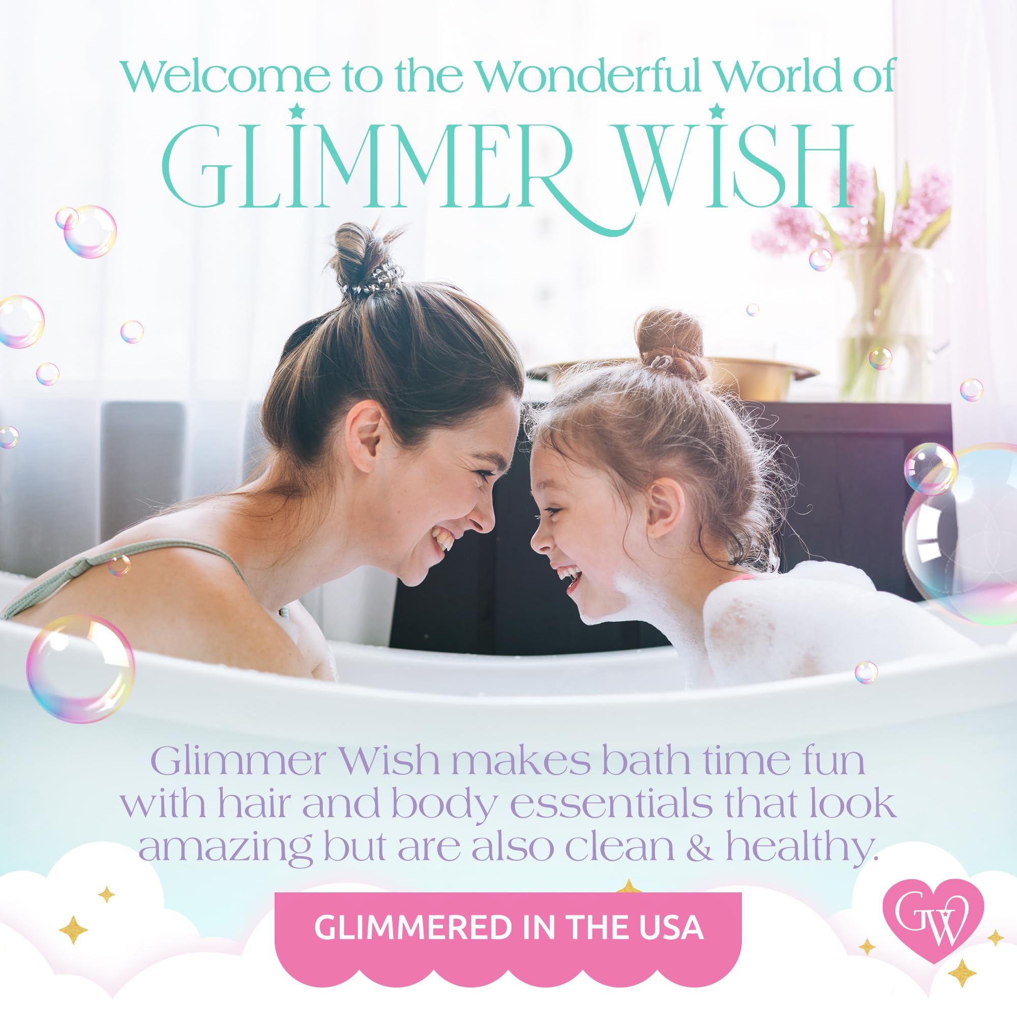 Glimmer Wish Unicorn Kids Conditioner – Paraben & Sulfate Free, Cotton Candy Scent, 12 Fl Oz