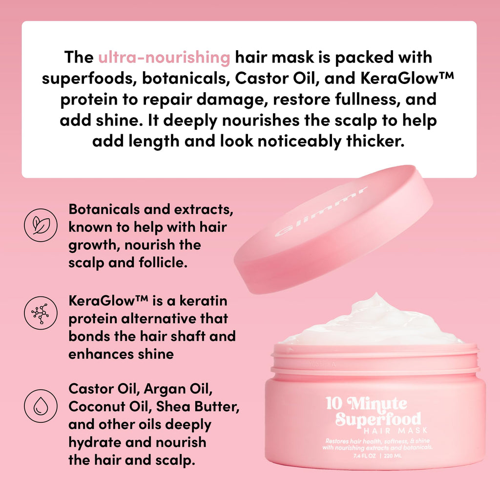 Glimmr 10-Minute Hair Mask for Damaged Hair – Deep Conditioning with Bonding Protein