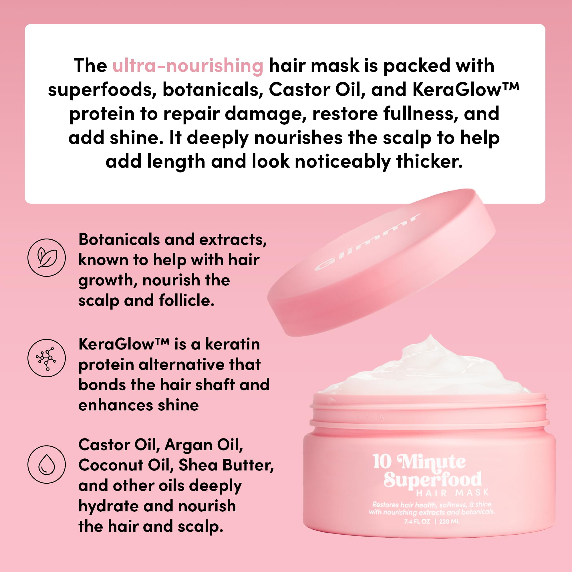 Glimmr 10-Minute Hair Mask for Damaged Hair – Deep Conditioning with Bonding Protein
