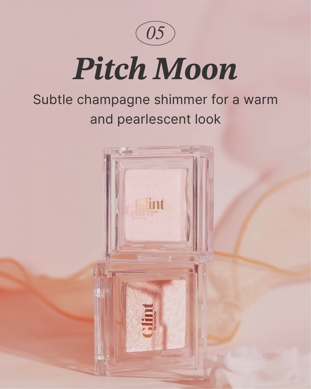 Glint Dewy Highlighter Pitch Moon (0.08oz) by Glint x VDIVOV – Luminous Glow, Micropearls, Silky Finish