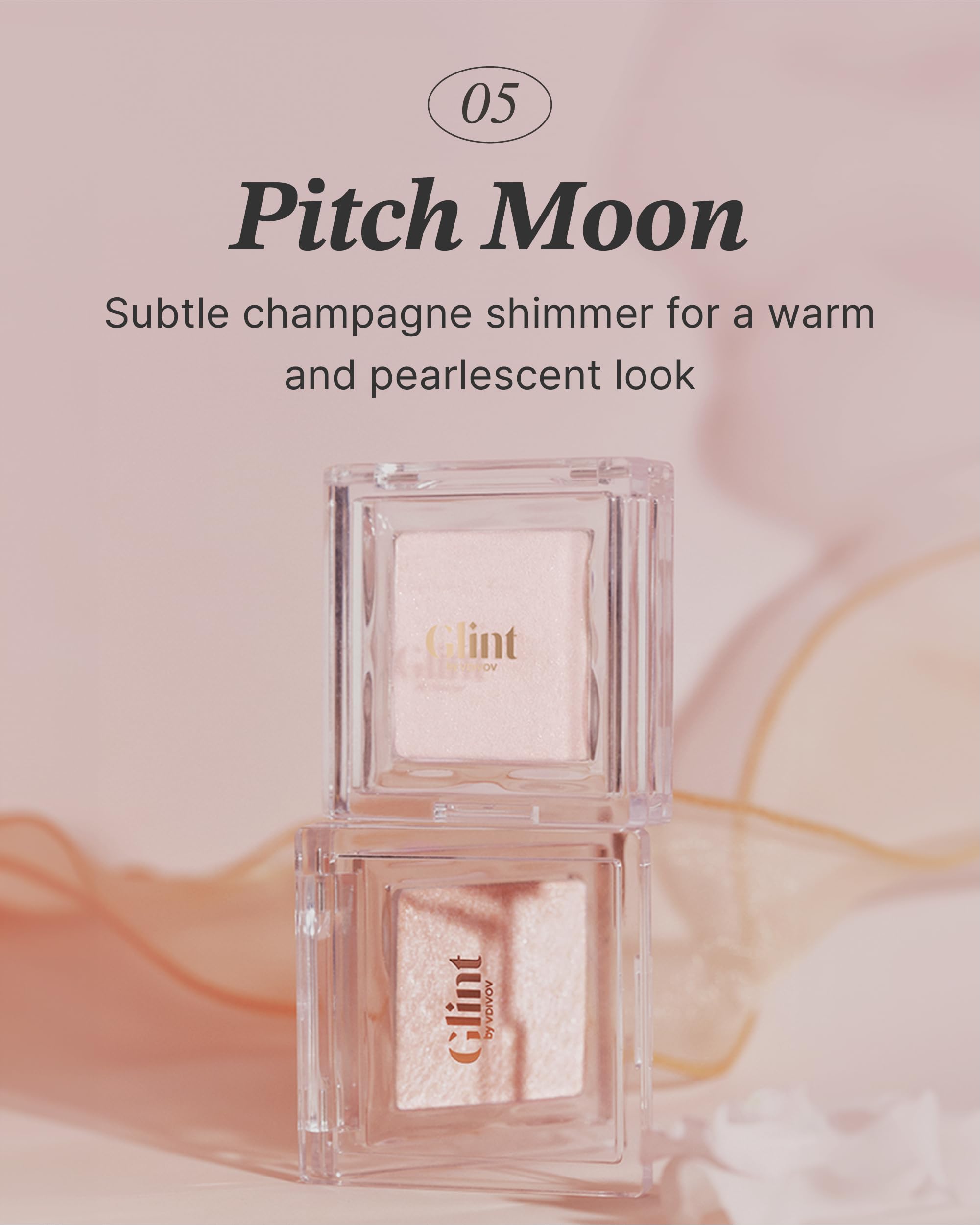 Glint Dewy Highlighter Pitch Moon (0.08oz) by Glint x VDIVOV – Luminous Glow, Micropearls, Silky Finish