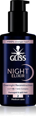 Gliss Night Elixir Overnight Reconstruction – Leave-in Treatment for Damaged Hair (100 ml)