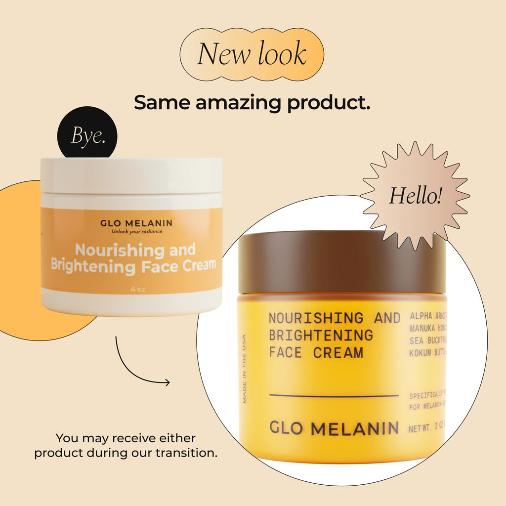 Glo Melanin Nourishing Face Cream – Hydrating Daily Moisturizer for Radiant, Even-Looking Skin (2 oz) – Vegan, Paraben-Free