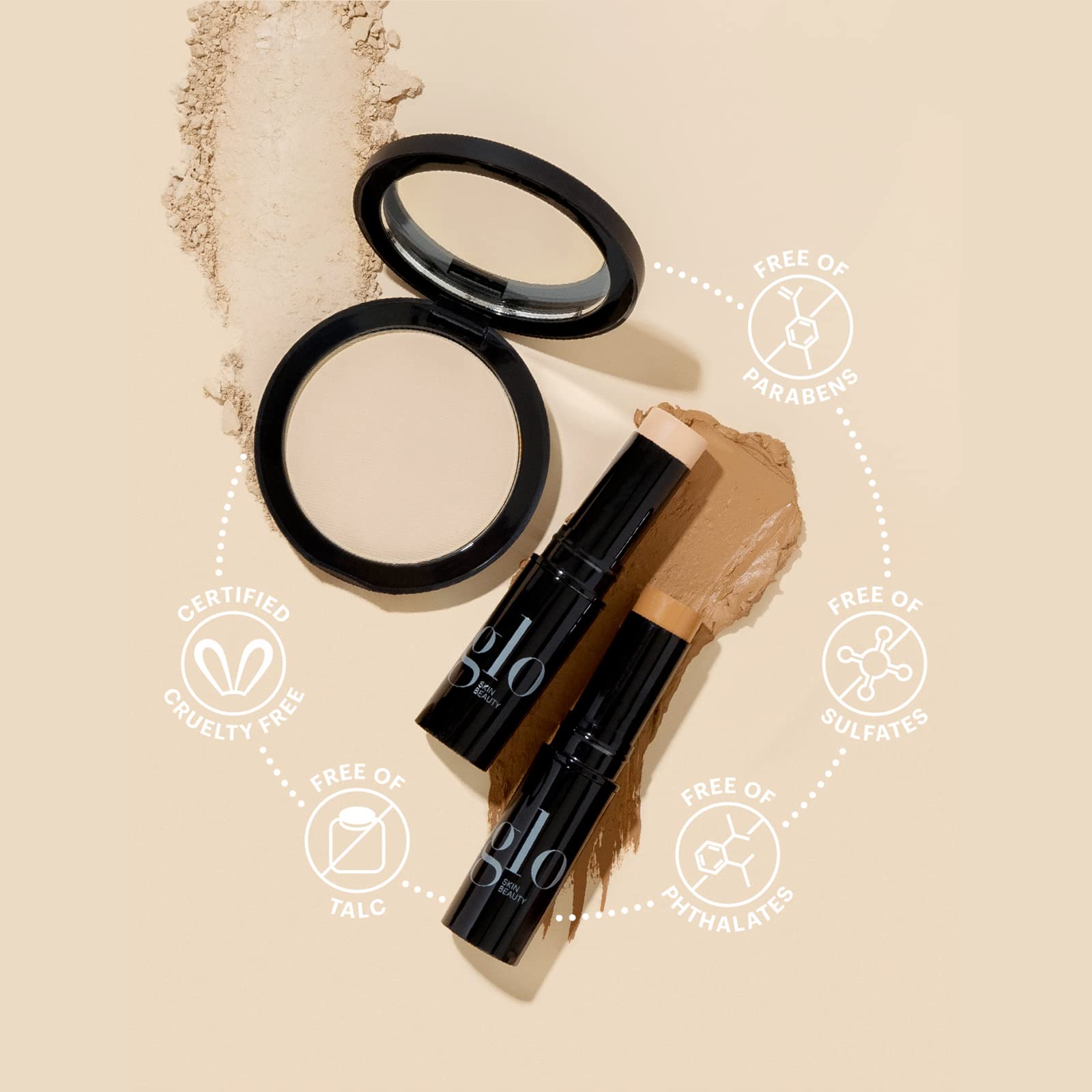 Glo Skin Beauty HD Mineral Foundation Stick – Buildable Coverage, Hyaluronic Acid Hydration, Contour & Highlight (Carob 10N)