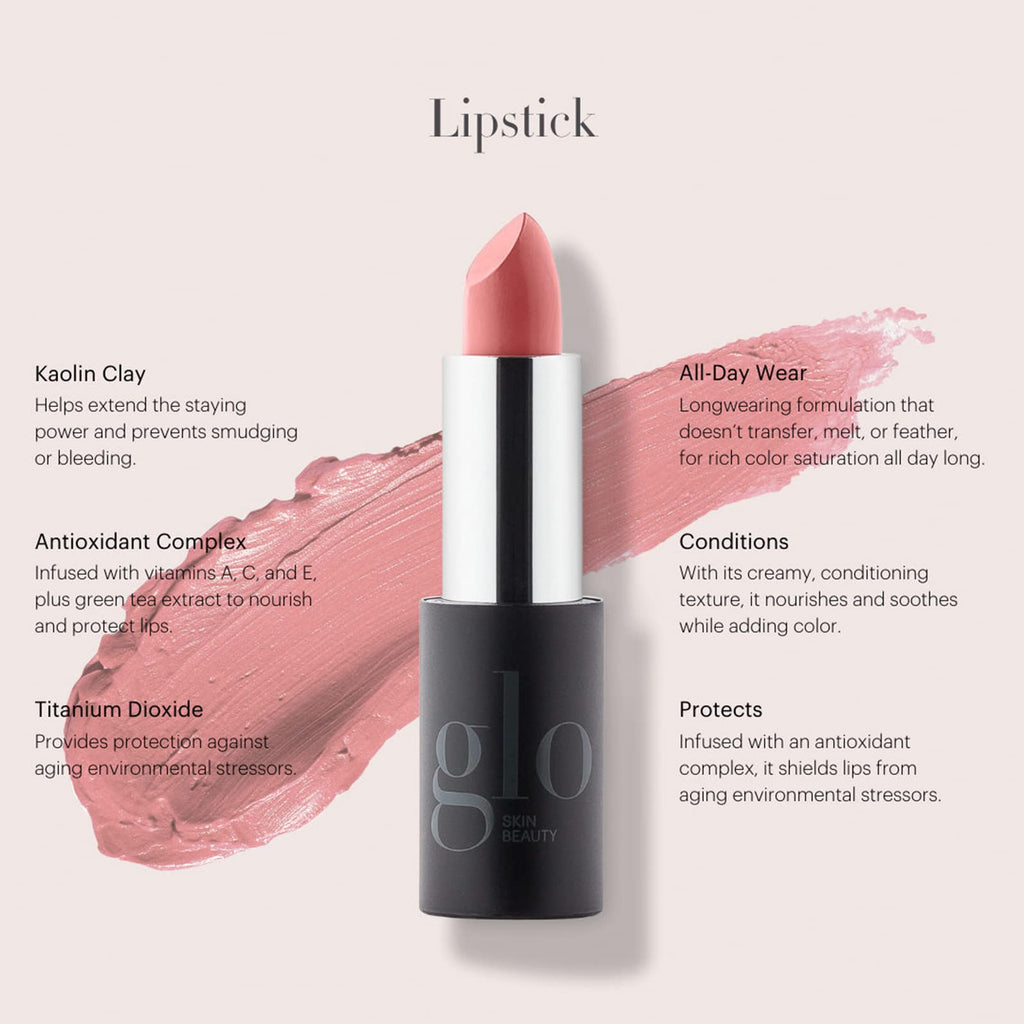 Glo Skin Beauty Lipstick Bella – Shimmery Soft Neutral Pink | Creamy, Long-Wear Lip Color