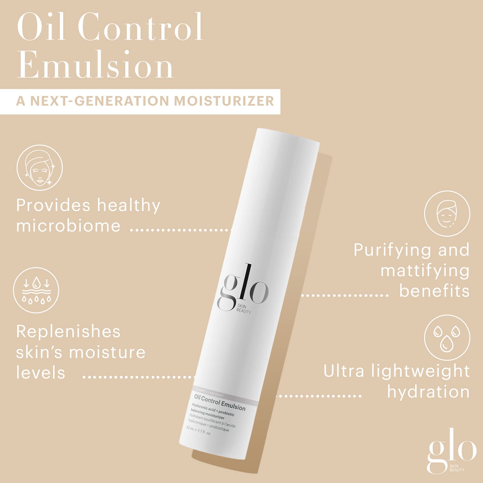 Glo Skin Beauty Oil Control Emulsion Moisturizer | Ultra-Light Hydration & Shine Reduction