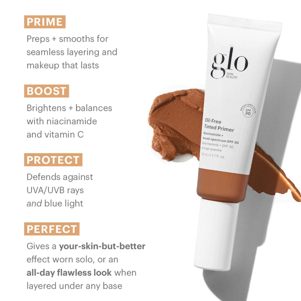 Glo Skin Beauty Oil-Free Tinted Primer SPF 30 Deep – 4-in-1 Mineral Foundation Primer