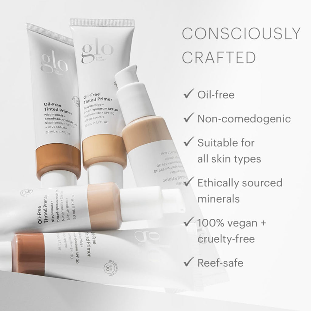 Glo Skin Beauty Oil-Free Tinted Primer SPF 30 Deep – 4-in-1 Mineral Foundation Primer