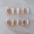 GLORS Purely Handmade Short Press On Nails – Butterfly Cat-Eye Art, 10pcs