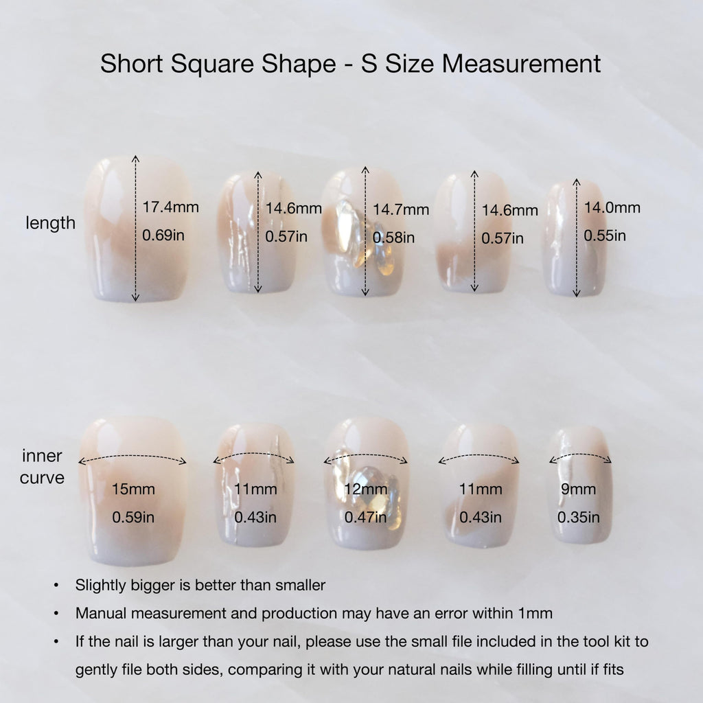 GLORS Purely Handmade Press On Nails | Mist Forest Gradient – Short Square, 10 pcs (SS)