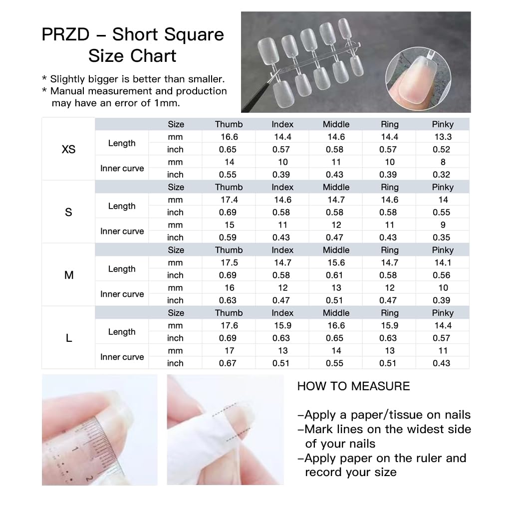 [GLORS] Purely Handmade Press On Nails | Mica Love Shell Piece Nail Art | Short Square, Salon Quality 10-Piece Set (Large, SS)