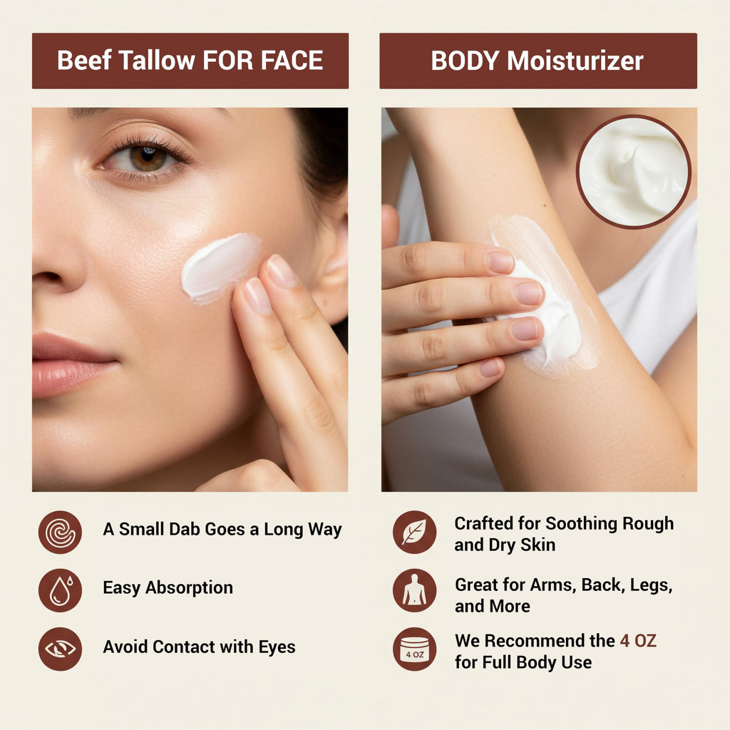 Glory Balm Whipped Beef Tallow Skin Moisturizer – Organic, Unscented 4oz
