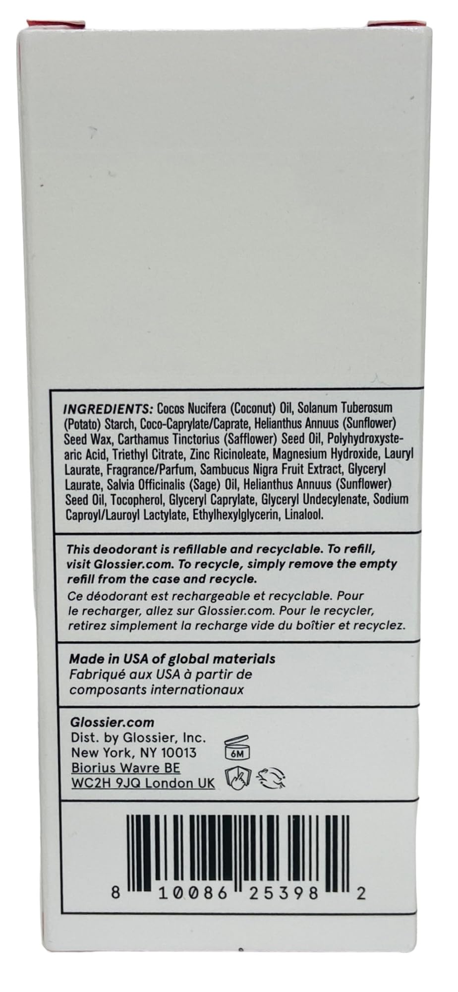 Glossier Deodorant Refill Stick – Recharge Stick (2.2 oz / 65 g) | Aluminum-Free, Cruelty-Free, Vegan