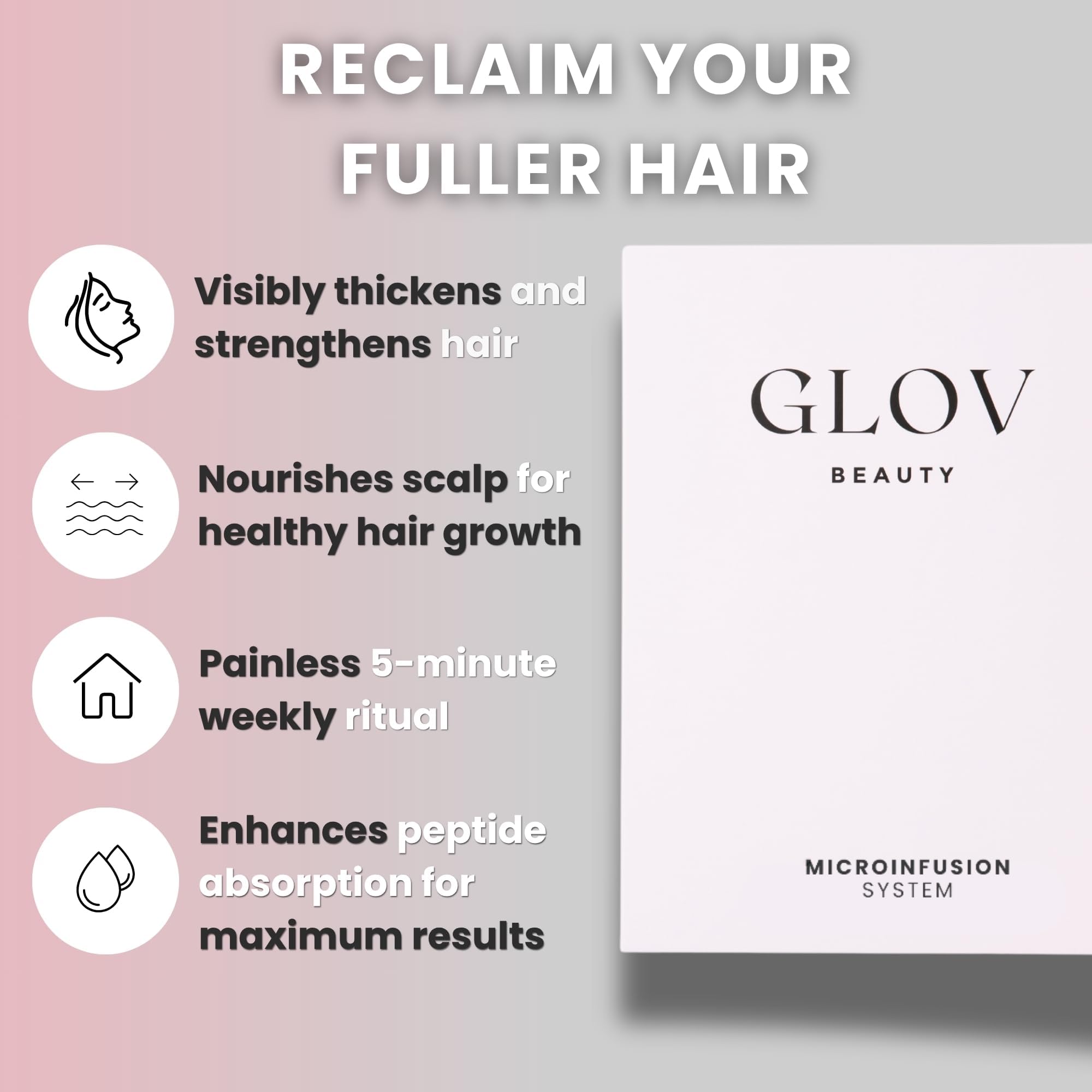 Glov Beauty Micro Infusion Hair Renewal Kit – 0.25mm Gold Derma Stamp & Hyaluronic Acid Serum