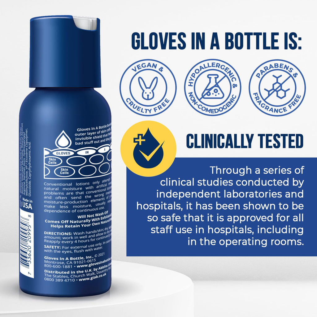 Gloves In A Bottle – Shielding Lotion for Dry Skin, Travel Size Hand Moisturizer