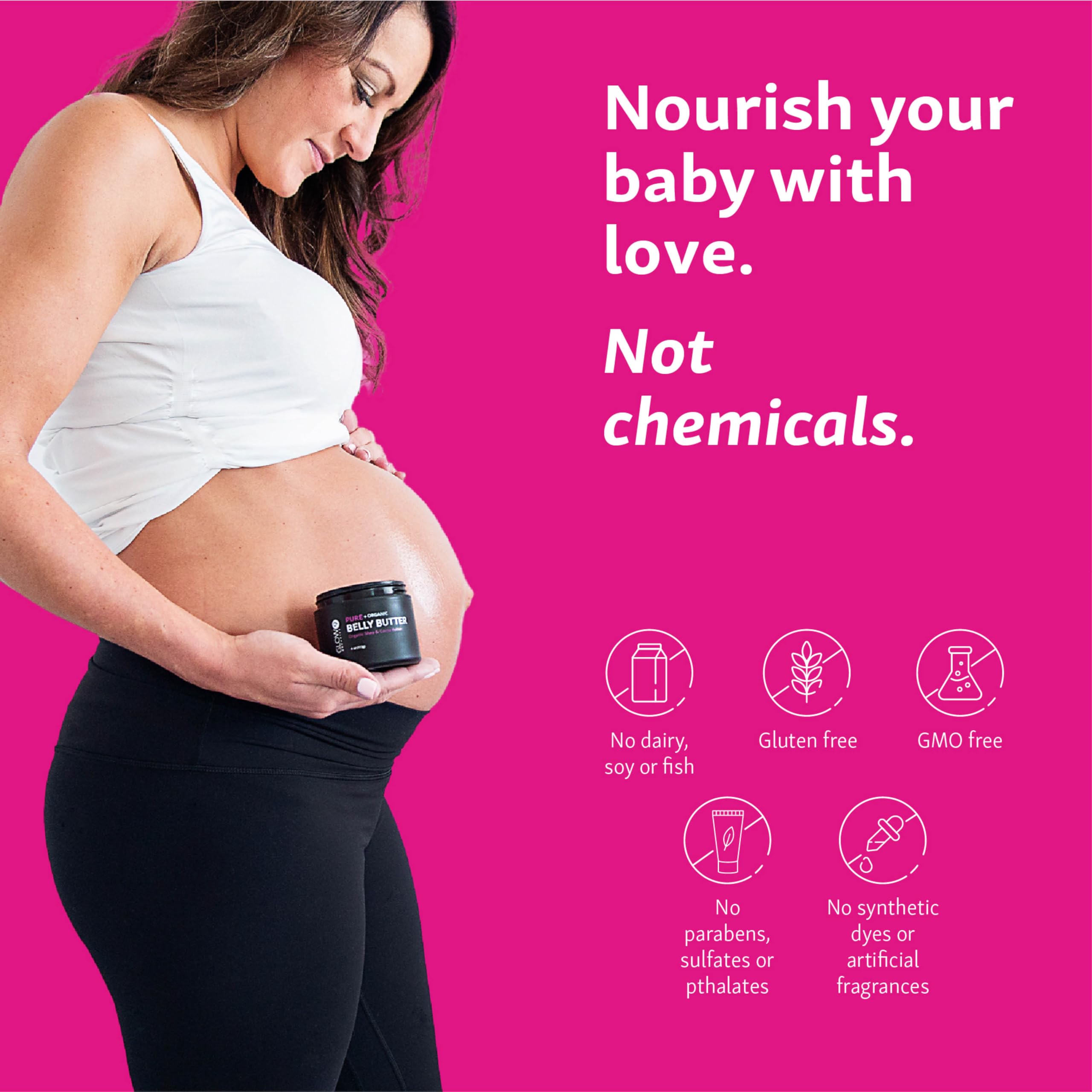 Glow Organics Belly Butter for Pregnancy – Deep Hydration, Fragrance-Free & Pregnancy-Safe
