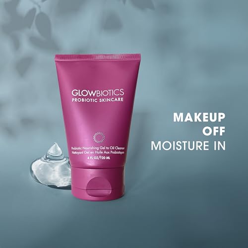 Glowbiotics Probiotic Gel-to-Oil Cleanser with Vitamin C | Gentle Makeup Remover, 4 Fl Oz