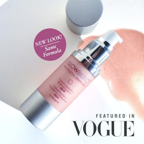 Glowbiotics Probiotic HydraGlow Illuminating Serum Pink – Hydration, Glow, Hyaluronic Acid & Probiotics, 1 Fl Oz