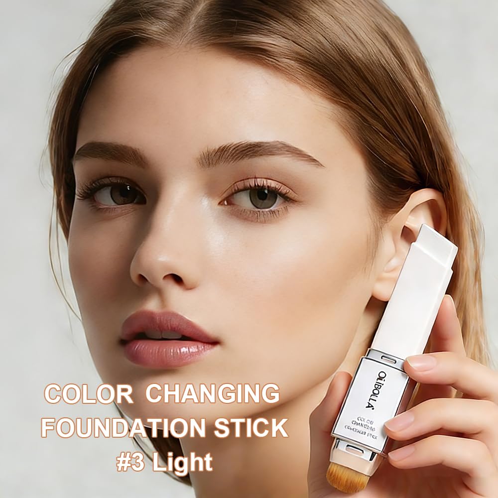 GLSFACE Color Changing Foundation Stick — Light to Medium, Matte Finish, Dual-Ended with Brush