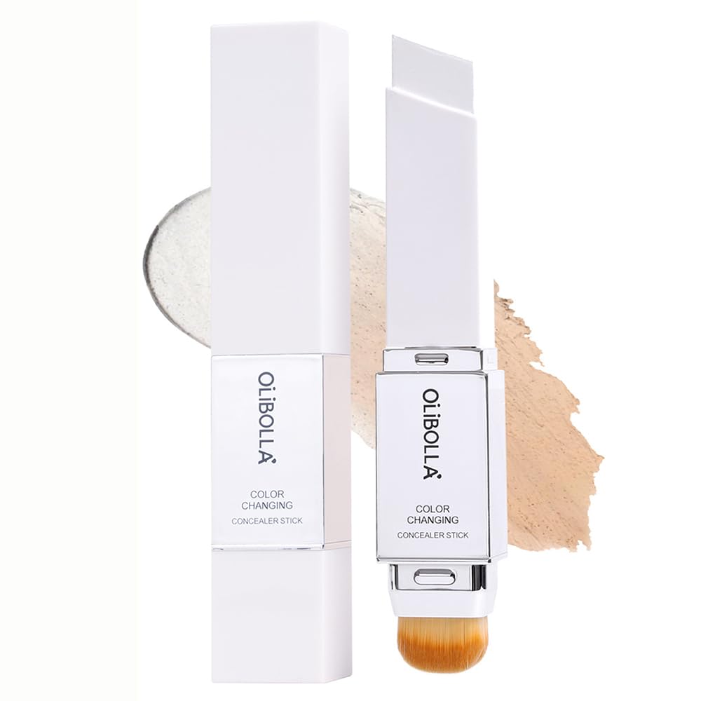 GLSFACE Color Changing Foundation Stick – Light to Medium Coverage, Matte Finish, Dual-Ended Brush, Waterproof