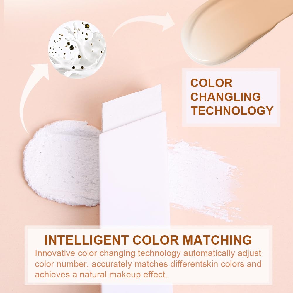 GLSFACE Color Changing Foundation Stick — Light to Medium, Matte Finish, Dual-Ended with Brush