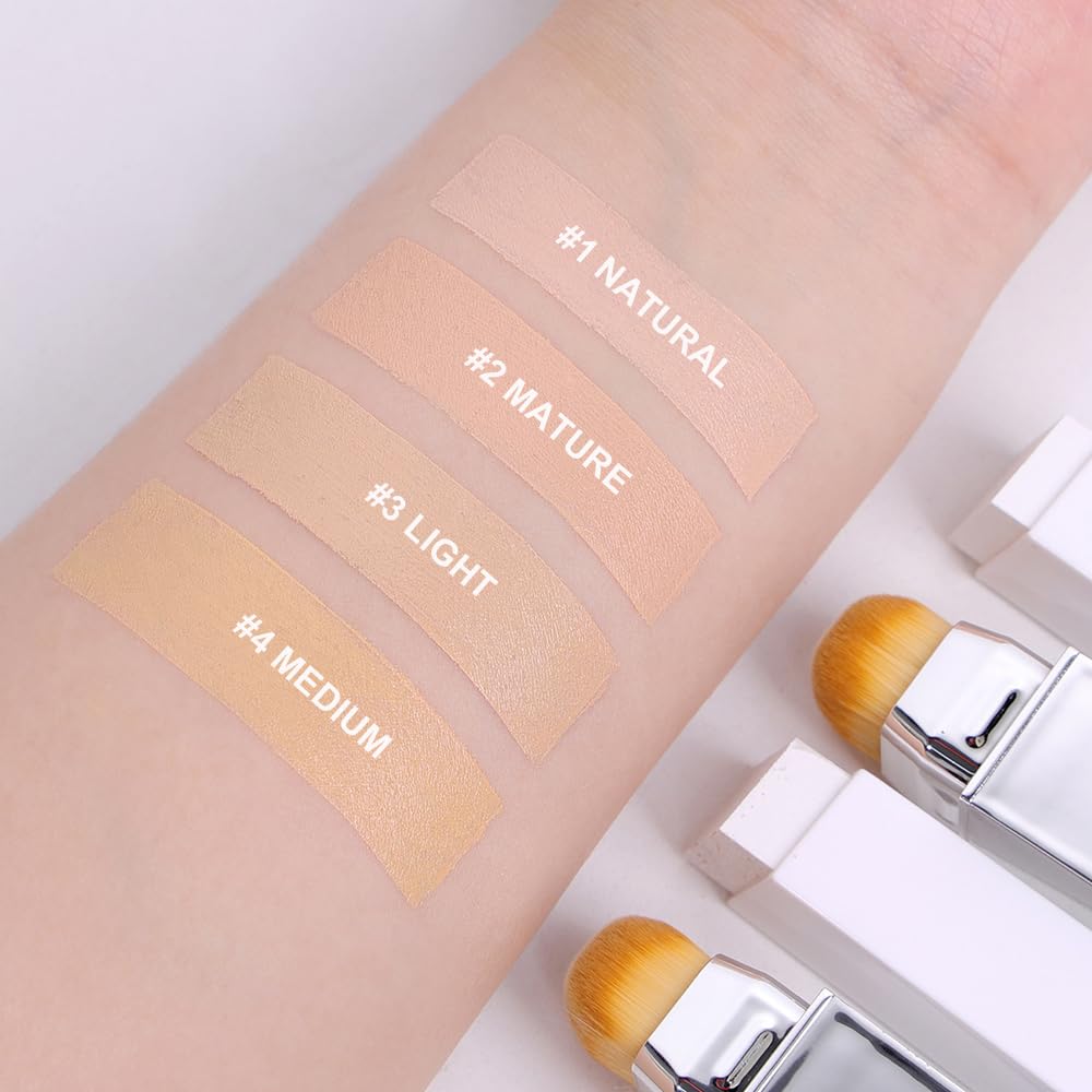 GLSFACE Color Changing Foundation Stick — Light to Medium, Matte Finish, Dual-Ended with Brush