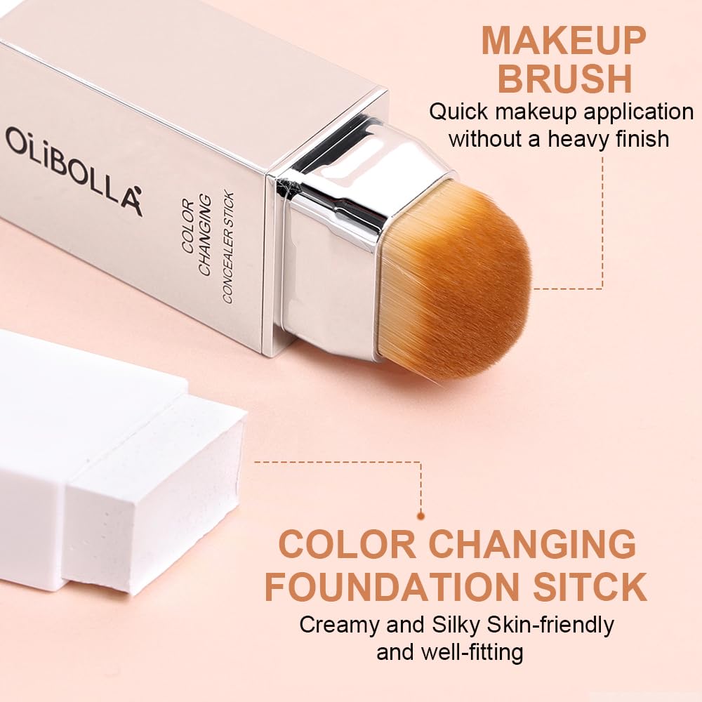 GLSFACE Color Changing Foundation Stick — Light to Medium, Matte Finish, Dual-Ended with Brush